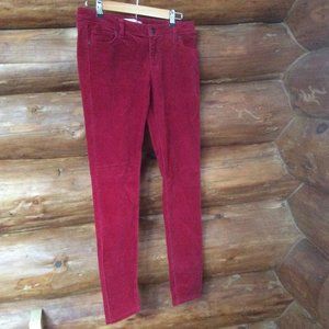 LC Lauren Conrad Red Corduroy Stretch Skinny Pants Size 10